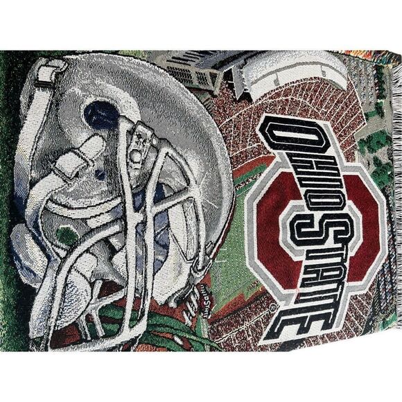 Vintage Ohio The Buckeye State Throw Blanket/Tapestry 61” X 44” - Picture 4 of 7